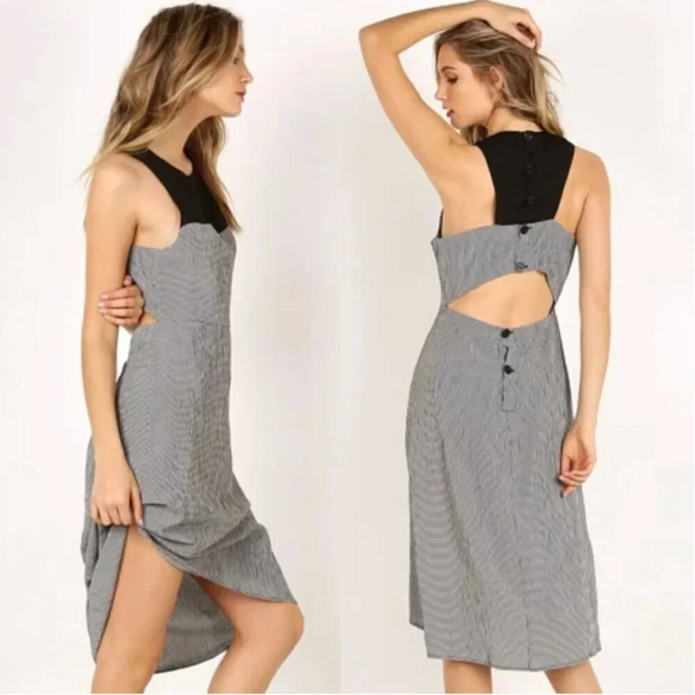 Christy Dawn Black and White Sleeveless Dress